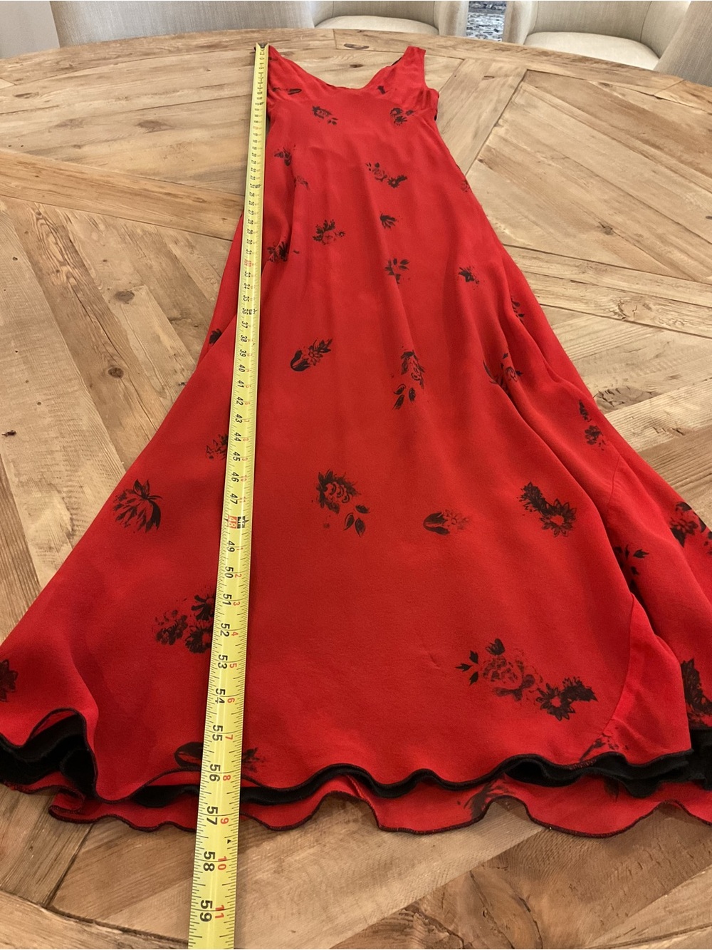Réalisation Par The Eva Passion Red Silk Floral Maxi Dress XS Bias Cut - Picture 10 of 12